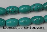 CNT369 15.5 inches 10*14mm rice turquoise beads wholesale