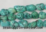 CNT380 15.5 inches 8*12mm nuggets natural turquoise beads