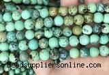 CNT404 15.5 inches 8mm round natural turquoise beads wholesale