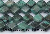 CNT551 15.5 inches 6mm diamond turquoise gemstone beads