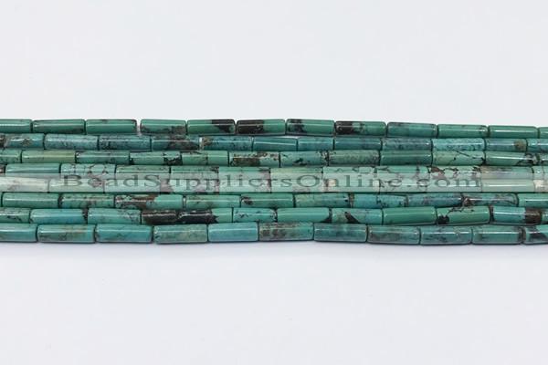 CNT569 15.5 inches 4*13mm tube turquoise gemstone beads