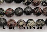 COB153 15.5 inches 12mm round snowflake obsidian beads