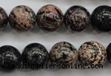 COB154 15.5 inches 14mm round snowflake obsidian beads