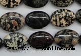 COB156 15.5 inches 13*18mm oval snowflake obsidian beads