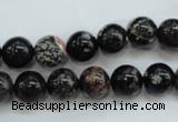 COB170 15.5 inches 10mm round snowflake obsidian beads