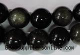 COB256 15.5 inches 14mm round golden obsidian beads wholesale