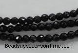 COB351 15.5 inches 5mm faceted round black obsidian beads