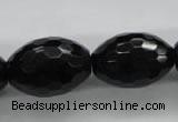 COB377 15.5 inches 18*25mm faceted rice black obsidian beads