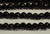 COB450 15.5 inches 4mm faceted round black obsidian beads