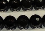 COB456 15.5 inches 16mm faceted round black obsidian beads