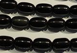 COB461 15.5 inches 8*12mm drum black obsidian beads wholesale