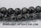 COB52 15.5 inches 8mm round Chinese snowflake obsidian beads