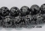 COB53 15.5 inches 12mm round Chinese snowflake obsidian beads