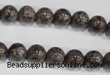 COB553 15.5 inches 10mm round red snowflake obsidian beads wholesale