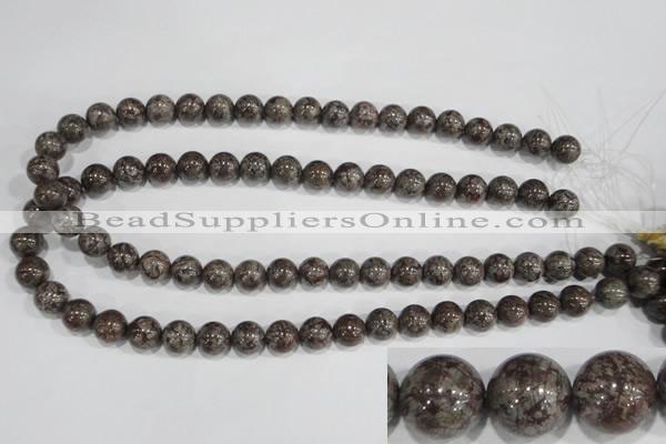 COB553 15.5 inches 10mm round red snowflake obsidian beads wholesale