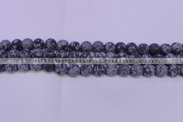 COB560 15.5 inches 4mm round matte snowflake obsidian beads