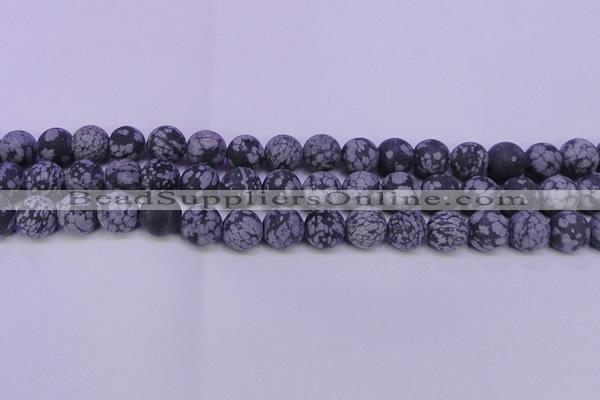 COB563 15.5 inches 10mm round matte snowflake obsidian beads