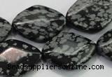 COB60 15.5 inches 18*25mm diamond Chinese snowflake obsidian beads