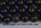 COB652 15.5 inches 8mm round gold black obsidian beads wholesale