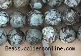 COB691 15.5 inches 6mm faceted round Chinese snowflake obsidian beads