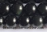 COB721 15.5 inches 6mm round black obsidian gemstone beads