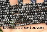 COB758 15.5 inches 4mm round snowflake obsidian beads wholesale