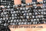 COB759 15.5 inches 6mm round snowflake obsidian beads wholesale