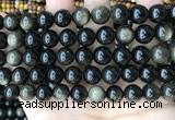 COB769 15.5 inches 12mm round golden obsidian beads wholesale