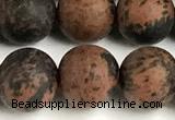 COB823 15 inches 10mm round matte mahogany obsidian beads