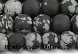 COB826 15 inches 6mm round matte snowflake obsidian beads