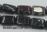 COJ05 15.5 inches 13*18mm rectangle blood jasper gemstone beads