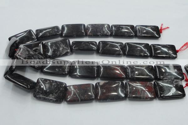 COJ06 15.5 inches 22*30mm rectangle blood jasper gemstone beads