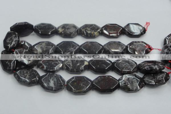 COJ07 15.5 inches 22*30mm octagonal blood jasper gemstone beads