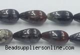 COJ08 15.5 inches 10*20mm teardrop blood jasper gemstone beads