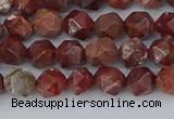 COJ1006 15.5 inches 6mm faceted nuggets pomegranate jasper beads