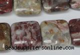 COJ216 15.5 inches 20*20mm square blood stone beads wholesale