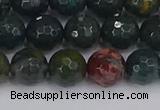 COJ312 15.5 inches 8mm faceted round Indian bloodstone beads