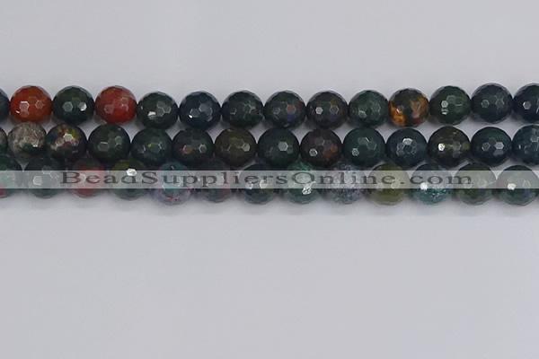 COJ314 15.5 inches 12mm faceted round Indian bloodstone beads