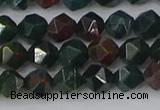 COJ320 15.5 inches 6mm faceted nuggets Indian bloodstone beads