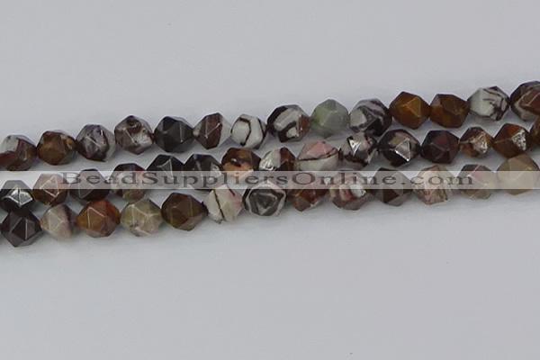 COJ374 15.5 inches 12mm faceted nuggets outback jasper beads