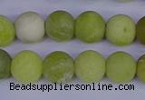 COJ403 15.5 inches 10mm round matte olive jade beads wholesale