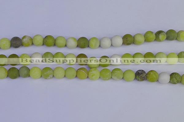 COJ404 15.5 inches 12mm round matte olive jade beads wholesale