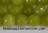 COJ412 15.5 inches 12mm faceted round olive jade beads