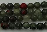 COJ460 15.5 inches 4mm faceted round blood jasper beads wholesale