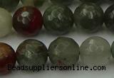 COJ465 15.5 inches 14mm faceted round blood jasper beads wholesale