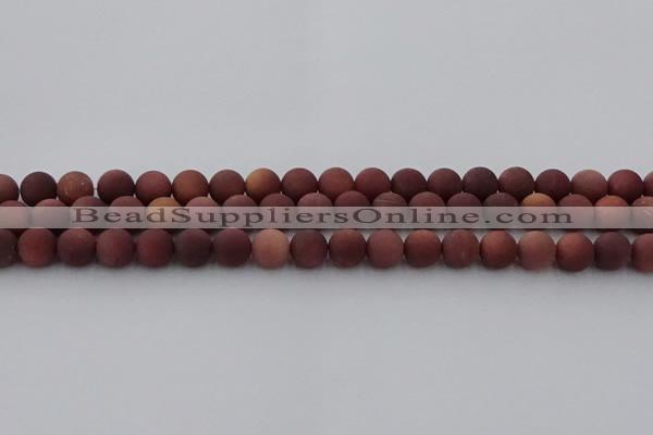 COJ472 15.5 inches 8mm round matte African blood jasper beads