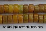 COJ620 15.5 inches 3*6mm heishi orpiment jasper beads