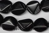 CON100 15.5 inches 16mm cut coin black onyx gemstone beads