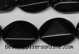 CON106 15.5 inches 18*25mm cut oval black onyx gemstone beads