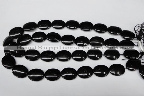 CON34 15.5 inches 17*22mm oval black onyx gemstone beads